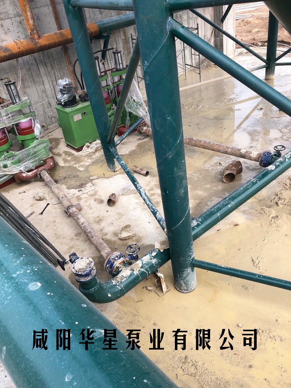 洗沙壓濾機進料泵和反清沉淀罐鏈接
